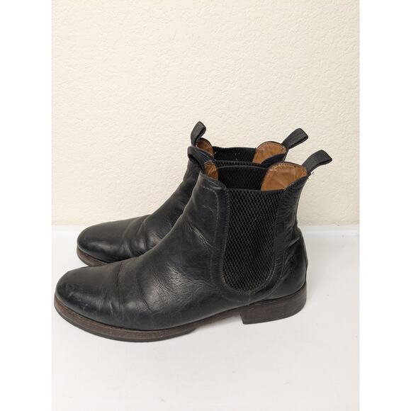 Frye Sawyer Chelsea 80820 Mens Black Leather Slip On Chelsea Boots Size 8 - Picture 3 of 10